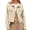 Apricot, variant on Women's Cropped Jacket - Button-Down Corduroy Cropped Blazer Casual Long Sleeve Cropped Top