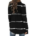 thumbnail image 6 of Fanxing Plus Size Striped Cardigan for Women Casual Open Front Long Shrug 2025 Fall Lightweight Jackets Black 5XL, 6 of 6