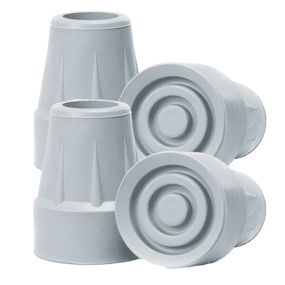 Sky Med Crutch Replacement tip 7/8" Shaft, Heavy Duty, Gray, 4 Count