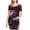 B-Multicolor, variant on breaise Solid Color & Floral Side Ruch Maternity Dress Crew Neck Bodycon Dress Short Sleeve Baby Shower Dress Casual Lounge Pregnancy Dress Daily Wear