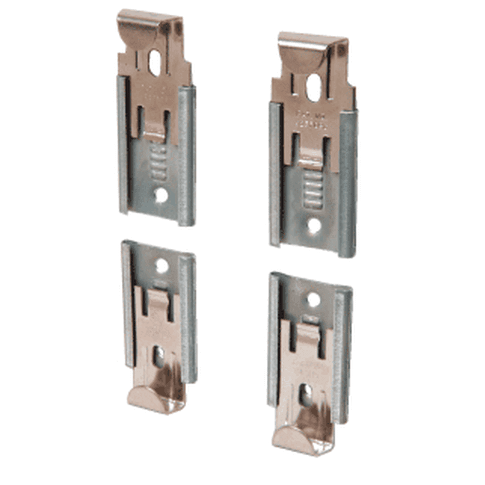 CRL 64114 Nickel Plated Adjustable Mirror Clip Set for 1/4" Seamed