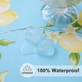 thumbnail image 3 of muroi Round Fitted Tablecloth with Elastic Edge, 100% Waterproof Oil Proof Plastic Table Cover, Vinyl Flannel Backed Tablecloth Fits 36"-44" Round Tables for Dinner, Outdoor, Picnic, Lemon, 3 of 6