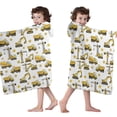 thumbnail image 4 of Cartoon Construction Vehicles Cranes Hooded Bath Towel，50"x30" for Ages 3 To 12 Kids, Quick Dry Lightweight Soft Microfiber Hood Beach Towel Cover Up for Kids, 4 of 7