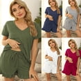 thumbnail image 7 of Zoeecloth Womans Cotton Pajamas Outfit 2PCS Ms Spring/Summer Solid Color Short Sleeve and Sleepwear Tops Shorts Set for Female Casual Loungewear S-XXL, 7 of 7