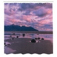 thumbnail image 2 of Ambesonne Dusk Shower Curtain, Purple Sky Sunset Alaska Coast, 69"Wx75"L, Lilac and Mauve Taupe, 2 of 4