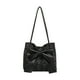 thumbnail image 2 of Bolso de hombro de lona moño para mujer - Material de poliéster, correa ajustable, 28x22x10cm, bolso ligero en rosa negro blanco – Bolso casual elegante para viajes, 2 of 6