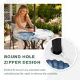 thumbnail image 4 of Round Outdoor Tablecloth with Umbrella Hole and Zipper, Navy Blue Shell Coastal Tablecloth with Elastic Waterproof, Starfish Coral Summer Ocean Nautical Patio Table Covers for 31" - 35" Pool Tables, 4 of 9