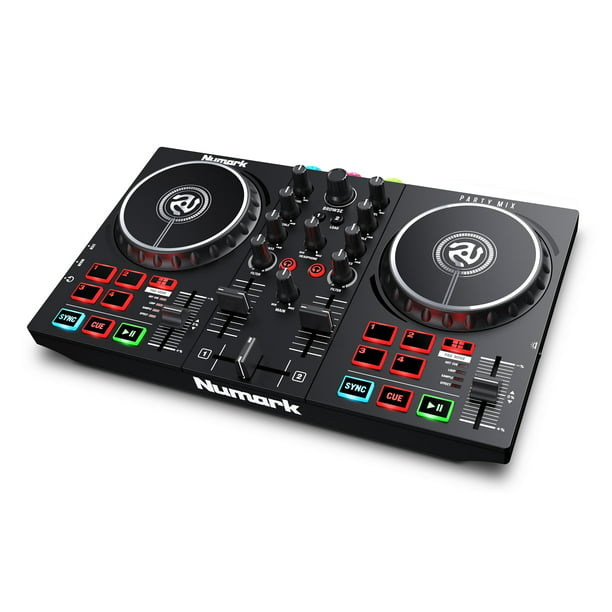 Numark Party Mix II Serato DJ Controller with Light Show/2-Band EQ and  Headphones