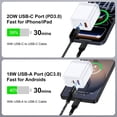 thumbnail image 2 of 20W PD & QC Dual-Port Fast Wall Charger Block, Type C Charger Block with 10FT USB-C to C & USB-A to C Cables, Power Adapter Compatible with iPhone 17/16/15 Pro Max iPad Pro Galaxy S26 Android,Black, 2 of 7