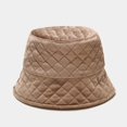 thumbnail image 6 of CoCopeaunts Bucket Hat for Women Autumn Winter Warm Solid Quilted Plaid Fisherman Hat Casual Version Outdoor Flat-top Basin Hat, 6 of 8