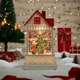 thumbnail image 1 of Luz de noche de la casa de Navidad con Papá Noel y copos de nieve - Decoración luminosa LED de 100 ml para escritorio, repisa, alféizar de ventana - Regalo navideño a pilas, 1 of 6