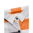 thumbnail image 5 of Grianlook Ladies Blouse Button Down Shirts Lapel Neck Tops Women Loose Tunic Shirt Baggy Roll Long Sleeve Orange S, 5 of 9