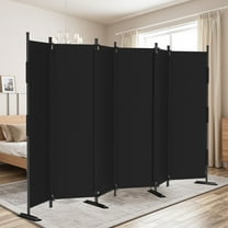 Upgrade Seamless Room Divider 6 Panel Folding Privacy Screens 132" Portable Room Partition for Room Separator Freestanding Wall Divider for Office Bedroom Classroom Hospital, Black