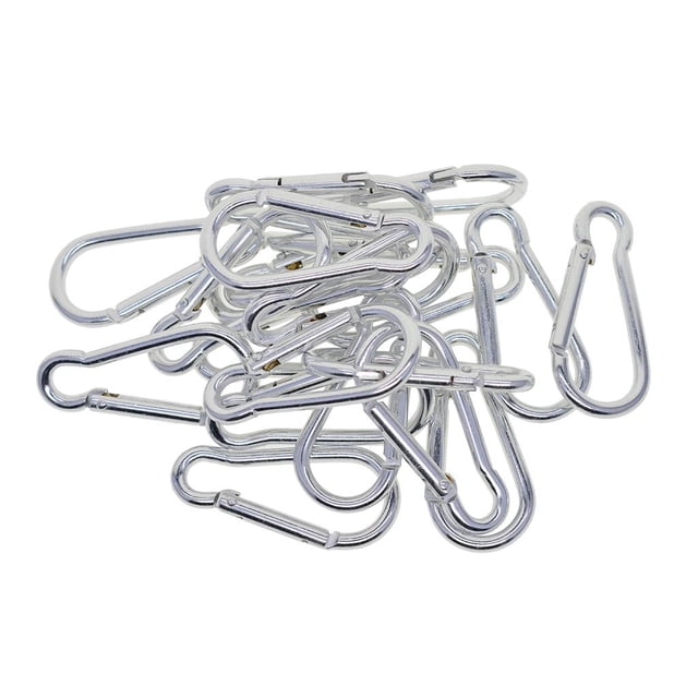 20 Pcs de Mosquetones Broche Compatible para Excursionismo,Actividades a Aire Plata Sunnimix Mosquetón de gancho rápido