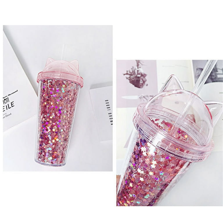 Travelwant 420ml Sequin Travel Coffee Mug Tumblers with Lids