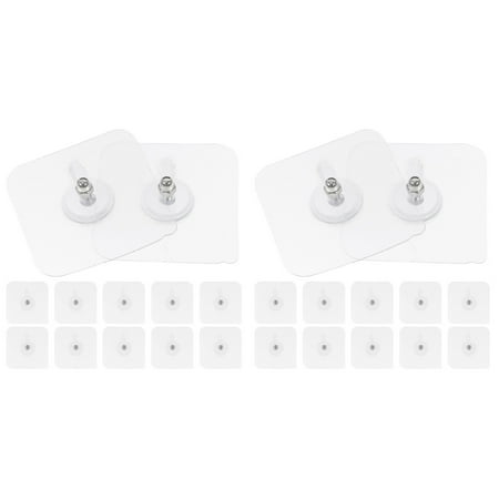 

TOYMYTOY 24 pcs Adhesive Wall Screw Hooks Drill Free Wall Hooks Kitchen Seamless Sticky Hooks