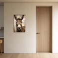 thumbnail image 3 of ZHONGYUTONG Donkey Canvas Wall Art Funny Donkey Picture Prints Rustic Animals Portrait Poster Farmhouse Bathroom Decor Framed (28.00" x 42.00"), 3 of 6