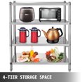 thumbnail image 4 of VEVOR Stainless Steel Shelving Unit 47x18 Inch Storage 4-Shelves Layer Rack Heavy Duty Shelving for Restaurant Garage Pantry Kitchen Space-Saving Overall Chrome Kitchen Rack, 4 of 9