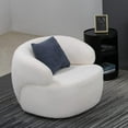 thumbnail image 7 of Williamspace Swivel Accent Sofa Chair with Pillow, Modern Comfy Boucle Barrel Chair Leisure Arm Chair Round Back Single Chair for Living Room Bedroom Office Lounge, Beige, 7 of 7