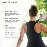 Sharper Image® Powerboost® Deep Tissue Percussion Massager Full Body Massage Gun, with 5 Interchangeable Attachments, White