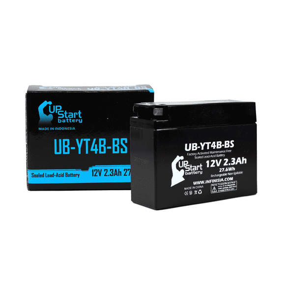 Replacement 2008 Suzuki DR-Z70 70CC Factory Activated, Maintenance Free, Motorcycle Battery - 12V, 2.3Ah, UB-YT4B-BS