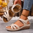 thumbnail image 3 of Rokment Womens Platform Wedges Dressy Sandals 2026 Summer Comfortable Leather Open Toe Orthopedic Arch Support Walking Sandals for Woman Beach A Size 6, 3 of 7
