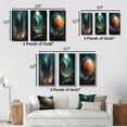 thumbnail image 4 of Designart "Gazing into the Cosmos III" Space Framed Wall Art Set Of 3 - Orange Space Frame Gallery Wall Set For Home Decor, 4 of 7