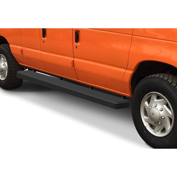 1999-2014 Ford Econoline Van (Full Size) (Driver 37.4 Inch/Passenger 96.5 Inch) Black Finish 6 Inch Van Door to Door Side Bar Side Step Running Board