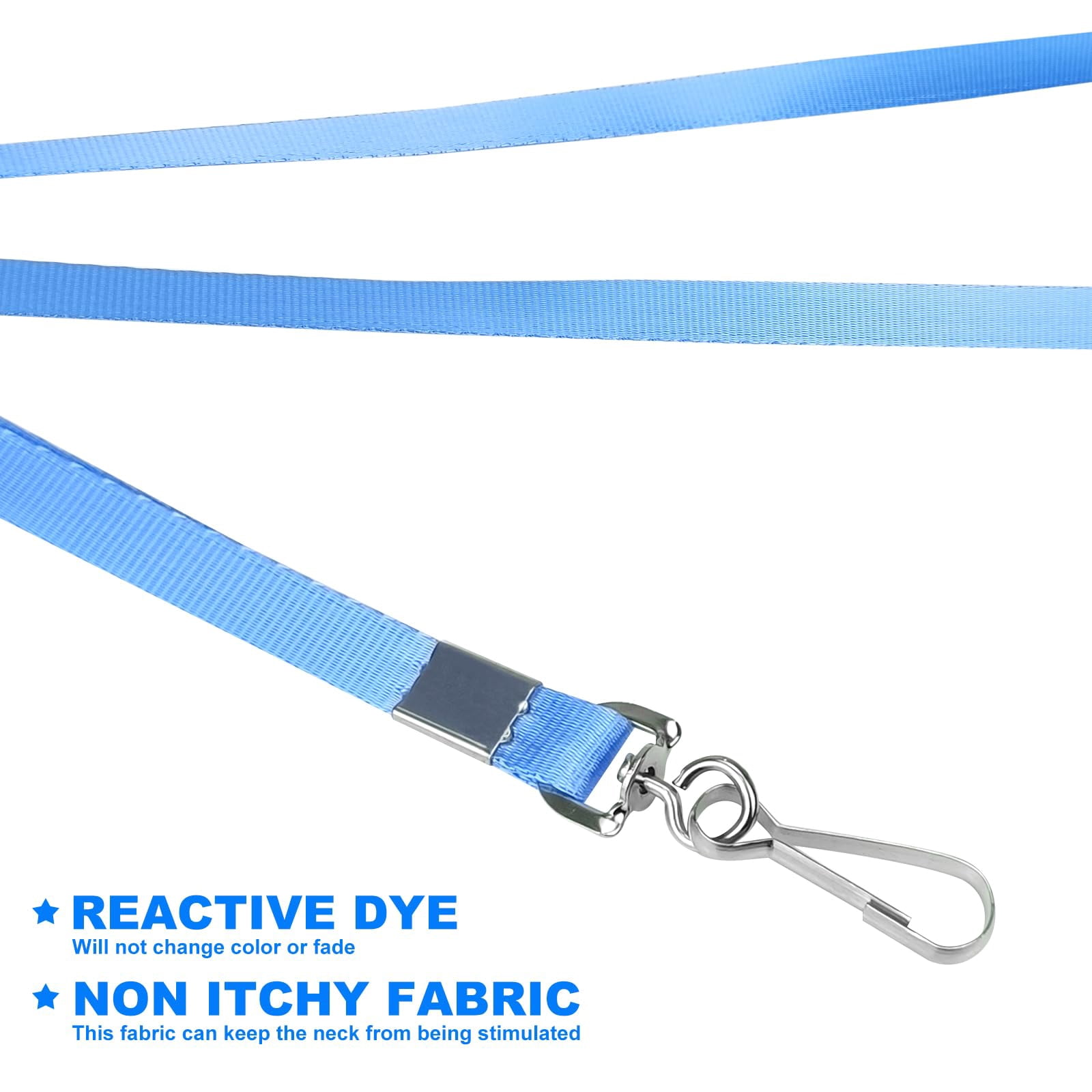 Light Blue Lanyards Bulk 50 Packs For Id Badges With Swivel Hook Clips Name Tag Lanyard Holder