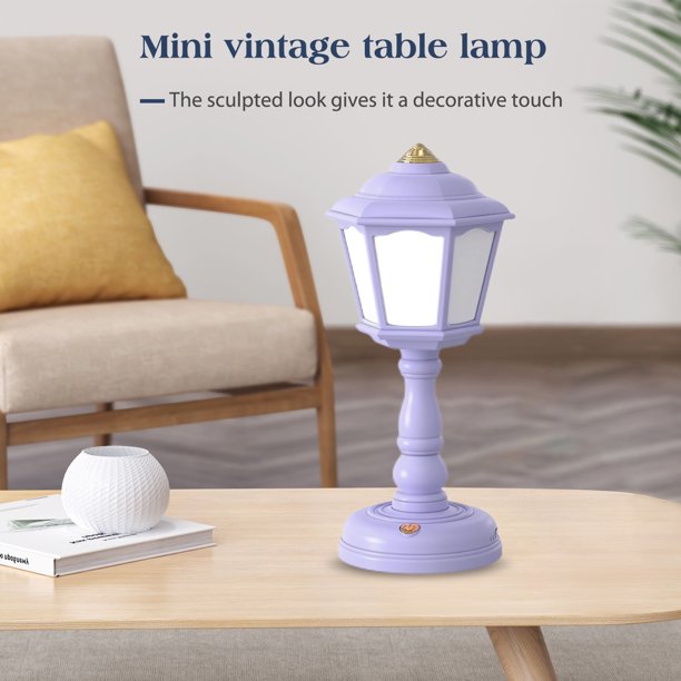Mini Lámpara De Escritorio Retro Lámpara de escritorio clásica LED interruptor de botón luces nocturnas de cabecera Retro regulables
