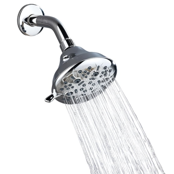 joyrain Multi-angle adjustable showerhead with standard arm and flange. Features a minimalist design, quick installation