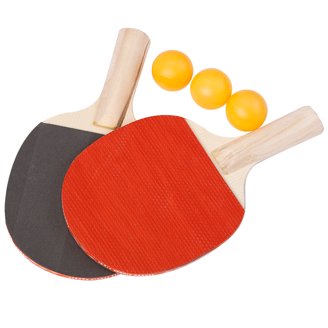 Set De Ping-pong Deerway : 2 Raquettes En Bois De Tilleul, 3 Balles Et Housse