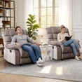 thumbnail image 3 of Bonzy Home Recliner Chairs Set of 2 for Living Room Manual Reclining Chair Single Sofa for Bedroom,Light Taupe, 3 of 6