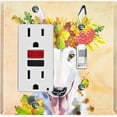 thumbnail image 1 of Metal Light Switch Plate Cover Cute Bull Terrier Flower Crown Beige DOG021, 1 of 13