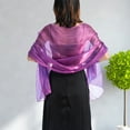 thumbnail image 3 of Mdesiwst Thin Bright Silk Solid Color Dress Shawl Bridesmaid Cheongsam Long Shawl, 3 of 7