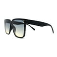 thumbnail image 4 of Womens Squared Horn Rim Inset Lens Oversized Rectangle Sunglasses Black Blue Yellow, 4 of 4