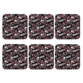 thumbnail image 2 of Bingfone Vintage Vintage Skull Casino Leather Drinks Coasters with Set of 6,Suitable for Home Kitchen,Coffee Cup Coasters Home Gift, 2 of 9
