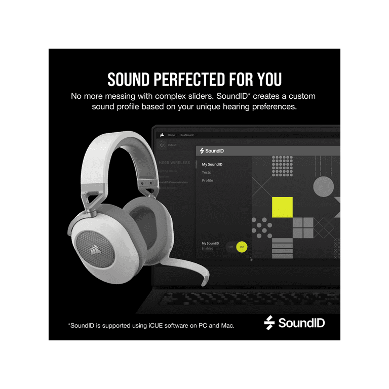 Corsair HS65 WIRELESS Gaming Headset, low-latency 2.4GHz