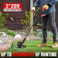thumbnail image 6 of EWORK 20V 12'' Weed Wacker Cordless with Auto Line Feed, 2 in 1 String Trimmer and Edger, Electric Weed Eater Includes 2 Batteries & 6 Spool Lines, Battery Powered Grass Trimmer for Garden, Lawn, 6 of 8
