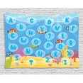 thumbnail image 1 of Kid's Activity Tapestry, Letters of the Alphabet in Bubbles under the Sea Educational Illustration, Wall Hanging for Bedroom Living Room Dorm Decor, 60W X 40L Inches, Multicolor, by Ambesonne, 1 of 2
