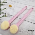 thumbnail image 3 of Cateissary Cepillo de esponja de un solo lado para ducha trasera con mango largo, cepillos exfoliantes, eliminación de polvo, depurador corporal, Juegos de accesorios de baño Blanco, 3 of 6