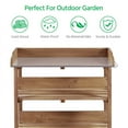 thumbnail image 4 of Topeakmart Outdoor Wooden Potting Bench Table Gardening Work Station with Storage Shelf and Hook, Brown, 4 of 9