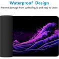 thumbnail image 4 of Kanagawa Mouse Pad Japan Legend Surfing Fantasy Purple Large Gaming Mouse Mat with Stitched Edges,Non-Slip Waterproof Rubber Base Mous Mat Office Computer Keyboard Laptop Home 31.5x11.8 Inch, 4 of 6