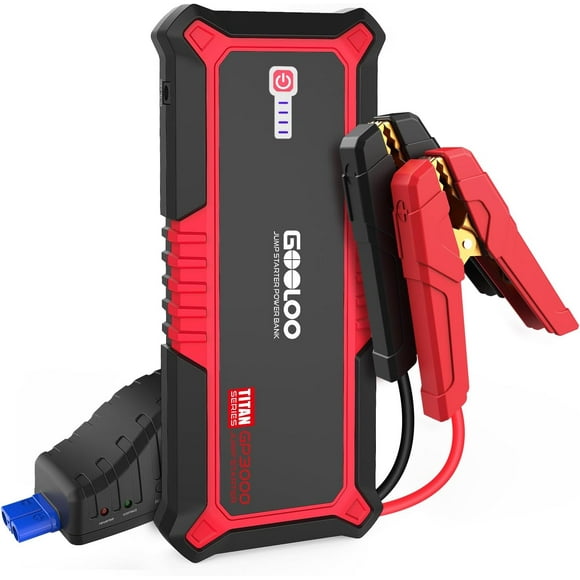 GOOLOO Démarreur de Saut, Batterie de Voiture Portable 12V GP3000 de Pointe pour des Moteurs Diesel jusqu'à 9,0 L à Gaz et 7,0 L, Batterie de Démarrage de Voiture Automatique au Lithium