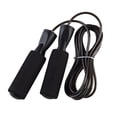 thumbnail image 1 of Cuerda de saltar con longitud ajustable y mango de espuma que evita resbalones, cable de acero, cuerda de velocidad para ejercicios al aire libre, color negro, 1 of 12
