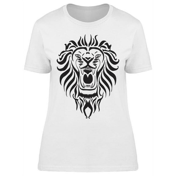Lion Head Roaring. Sketch T-Shirt Women -Image by Shutterstock, Female Large