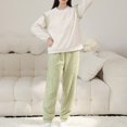 thumbnail image 2 of Sngxgn Women's Pajama Sets Print Short Sleeve Sleepwear Top and Pants Loungewear with Pockets(White,M), 2 of 4
