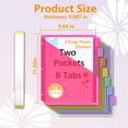 thumbnail image 3 of AGCAN Binder Dividers with Tab, 8 Count Dividers with Two Pockets, 8 Tab Dividers for 3 Ring Binders, Plastic Binder Index Dividers, Multicolor, Letter Size, 3 of 7