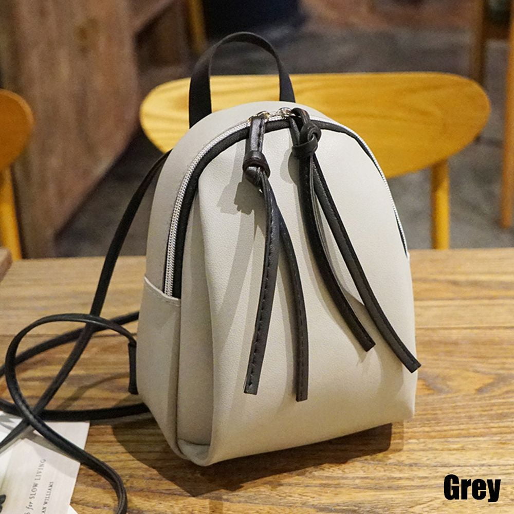 Women Fashion Mini Backpack Simple Solid Color Adjustable Small Backpacks PU Leather Student Bookbags Casual Traveling Bags