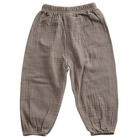

Toddler Casual Long Pants Trousers Summer Fall Kids Baby Boy Girl Cotton Linen Bloomer Elastic Basic Harem Pants Joggers 6Months-6T